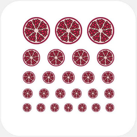 food "Pomegranate" reusable privacy sticker set CamTag