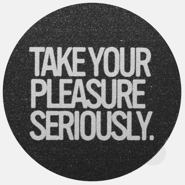 silver take your pleasure seriously reusable macbook sticker tabtag