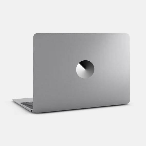 gradient angle reusable macbook sticker tabtag on a laptop
