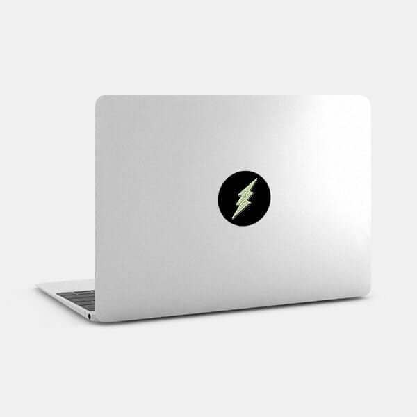 luminescent day Flash reusable macbook sticker tabtag on a laptop
