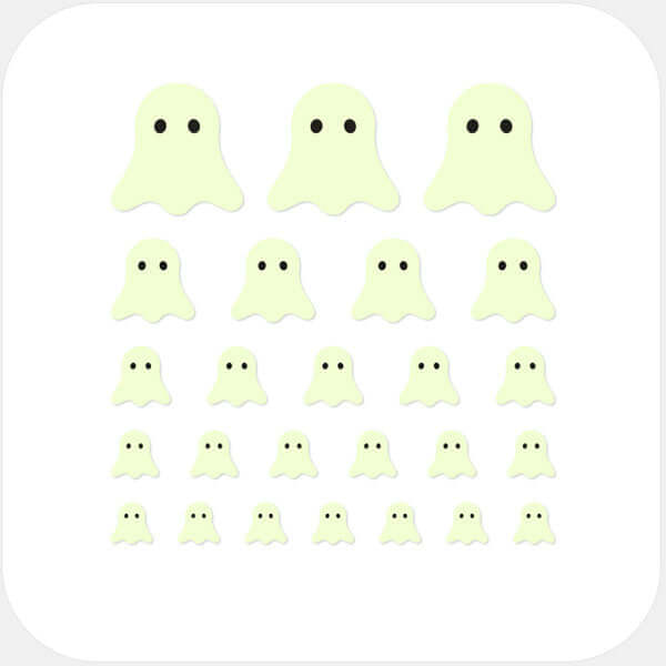camera privacy sticker set for multiple devices with 5 sizes – luminescent day Ghost CamTag