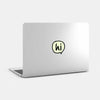 luminescent day "hi" reusable macbook sticker tabtag on a laptop