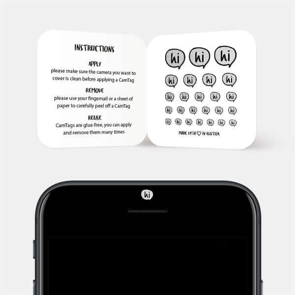 simple greeting camera blocker for smartphone selfie lens — silver Hi CamTag