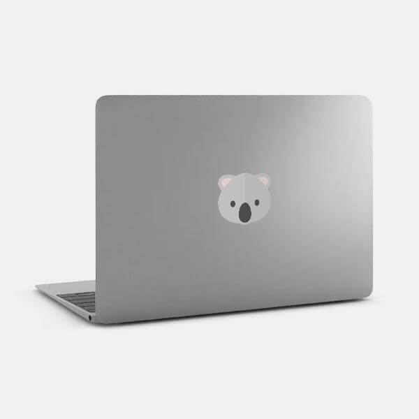 koala reusable macbook sticker tabtag on a laptop