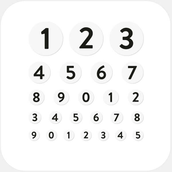 typographic "numbers set" reusable privacy sticker sets CamTag