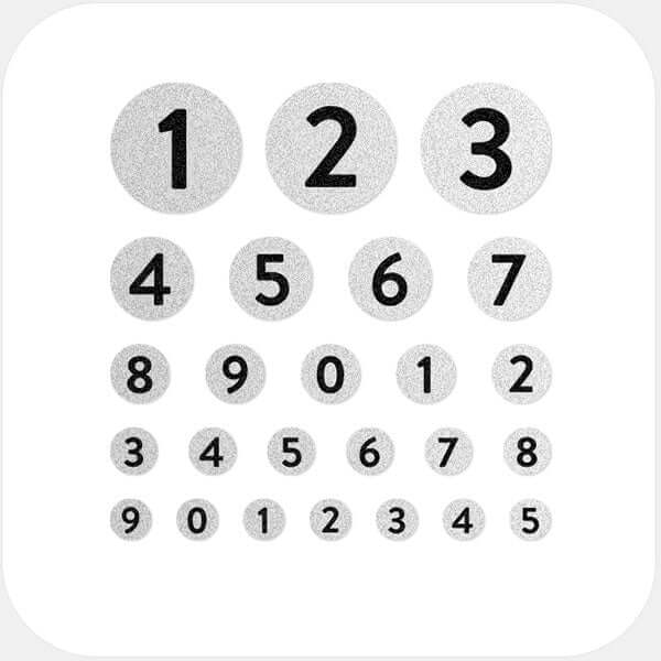 camera privacy sticker set with multi-size assortment for phones laptops tablets and desktops – silver Numbers Set CamTag