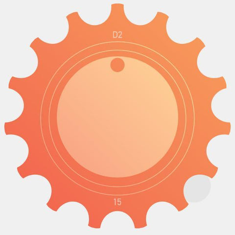 orange colorful "pinion d2 15"  reusable macbook sticker tabtag