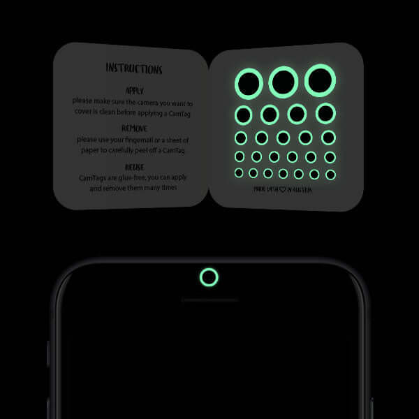 camera cover for smartphone selfie lens — luminescent night Ring CamTag