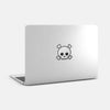silver "skull" reusable macbook sticker tabtag on a mac