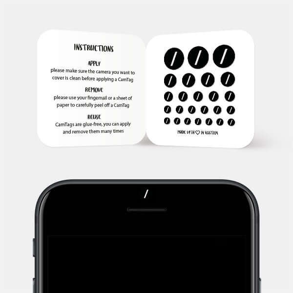 slash symbol camera privacy sticker for smartphone selfie lens — Black Slash CamTag