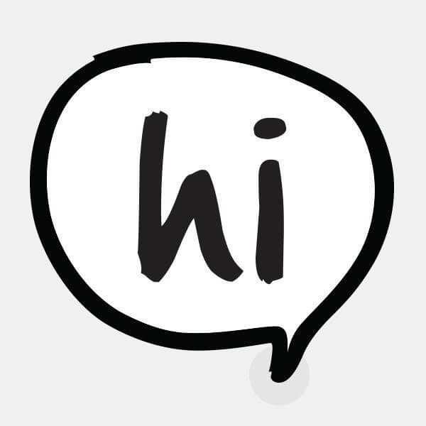white speech bubble hi reusable macbook sticker tabtag on sale
