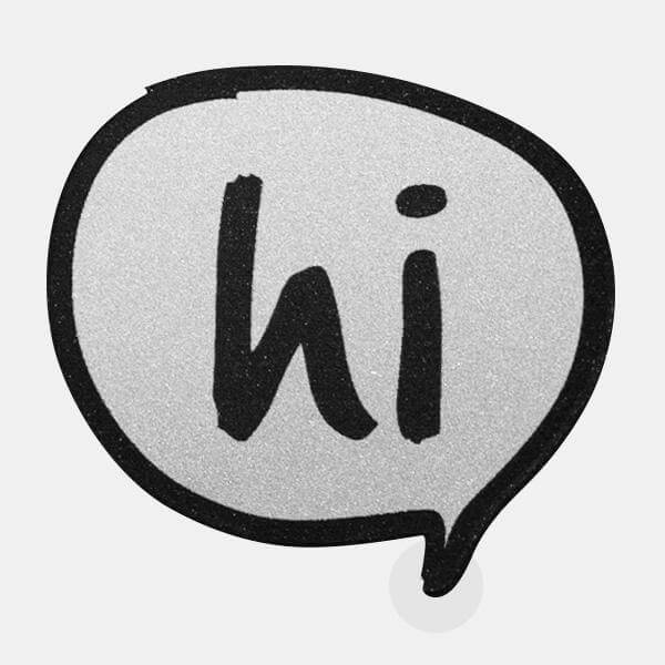 silver speech bubble hi reusable macbook sticker tabtag on sale