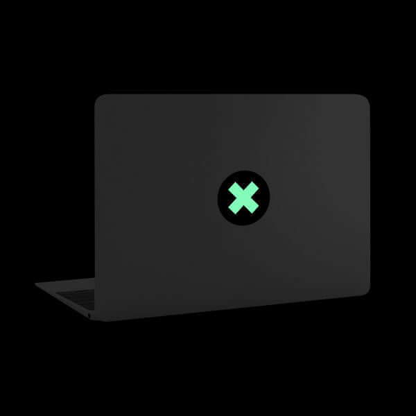 luminescent night x reusable macbook sticker tabtag on a laptop