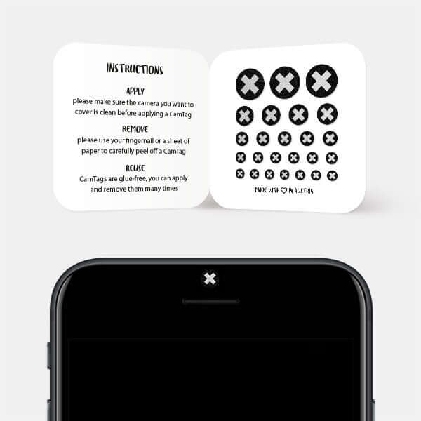 camera blocker covering smartphone selfie lens — silver X CamTag
