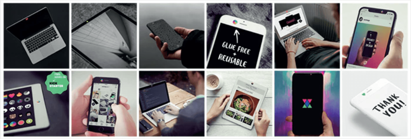 CamTag reusable privacy stickers on Instagram