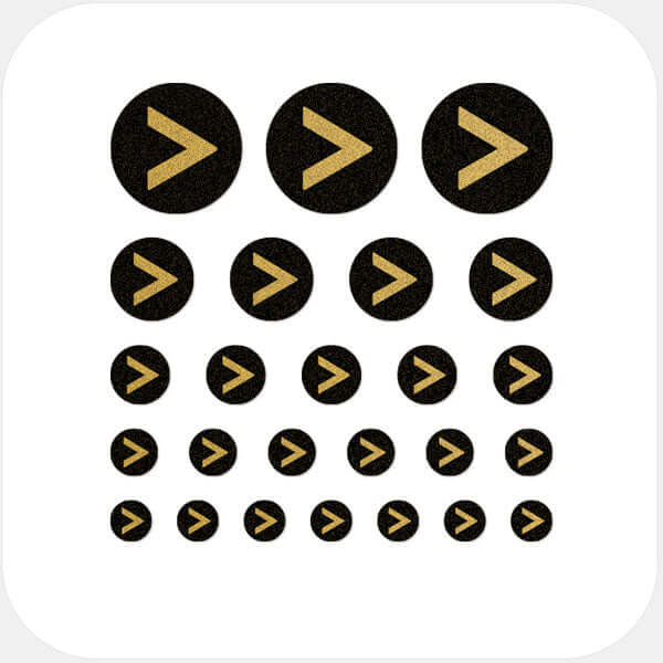 golden "angle brackets" reusable privacy sticker set CamTag