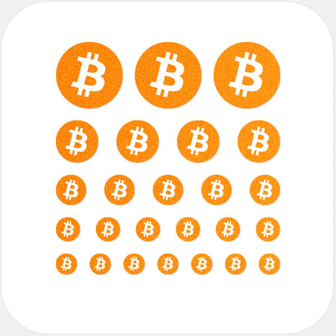 neon orange "bitcoin" reusable privacy sticker set CamTag