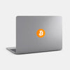neon orange "bitcoin" tabtag reusable macbook sticker tabtag on a mac