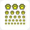 neon yellow "CatPaw" reusable privacy sticker set CamTag