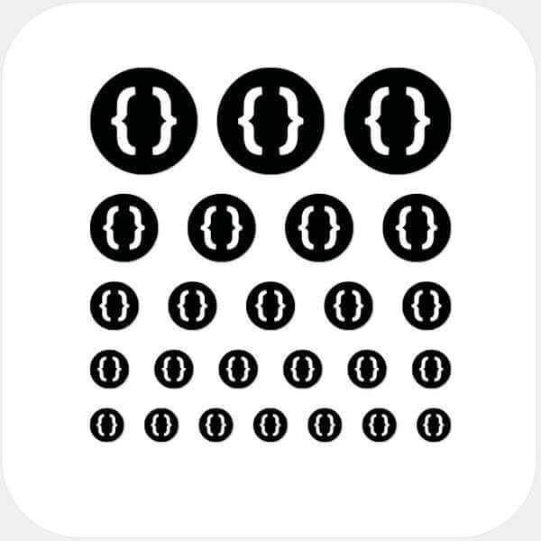webcam privacy sticker sheet with 25 reusable multi-size covers for phones laptops tablets and desktop computers – black Curly Brackets CamTag
