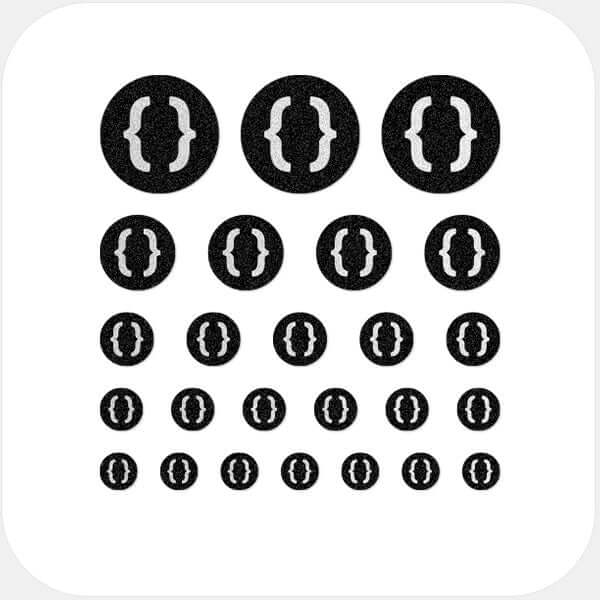webcam privacy sticker sheet with 25 reusable multi-size covers for phones laptops tablets and desktop computers – silver Curly Brackets CamTag