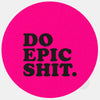 neon pink "DoEpicShit" reusable macbook sticker tabtag