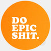neon orange "DoEpicShit" reusable macbook sticker tabtag