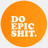 neon orange "DoEpicShit" reusable macbook sticker tabtag