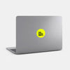 neon yellow "DoEpicShit" reusable macbook sticker tabtag on a laptop
