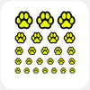 neon yellow "DogPaw" reusable privacy sticker set CamTag