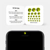 neon yellow "full moon" reusable privacy sticker CamTag on phone