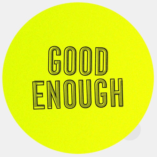neon yellow Good Enough reusable macbook sticker tabtag