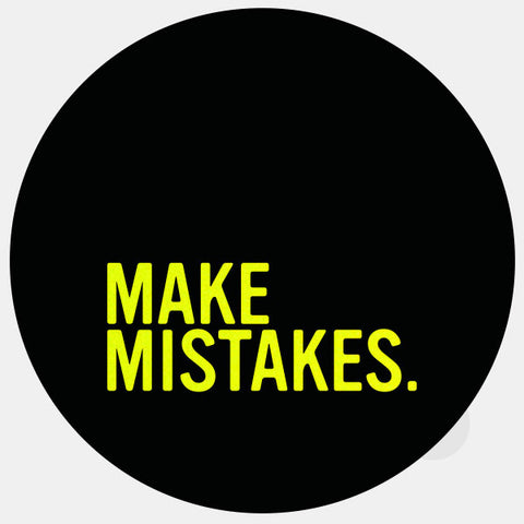 neon yellow "make mistakes" reusable macbook sticker tabtag