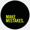 neon yellow "make mistakes" reusable macbook sticker tabtag