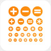 neon orange "math set" reusable privacy sticker sets CamTag