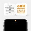 neon orange "math set" reusable privacy sticker sets CamTag on phone