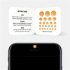 neon orange "dot pattern 1" reusable privacy sticker CamTag on phone