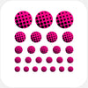 neon pink "dot pattern 1" reusable privacy sticker set CamTag