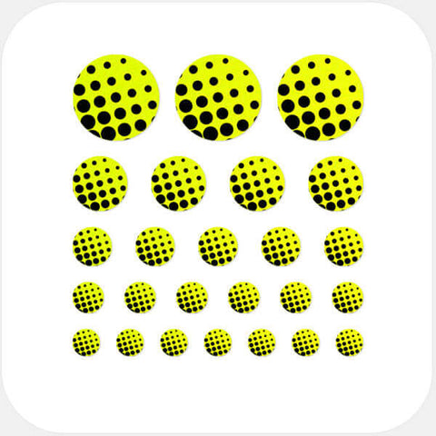 neon yellow "dot pattern 1" reusable privacy sticker set CamTag