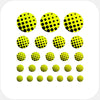 neon yellow "dot pattern 1" reusable privacy sticker set CamTag