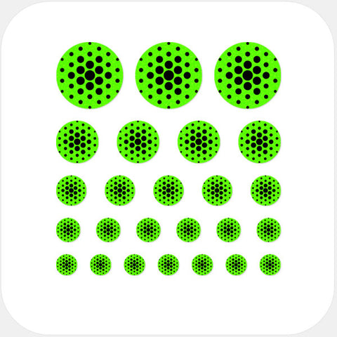neon green "dot pattern 2" reusable privacy sticker set CamTag