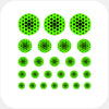 neon green "dot pattern 2" reusable privacy sticker set CamTag
