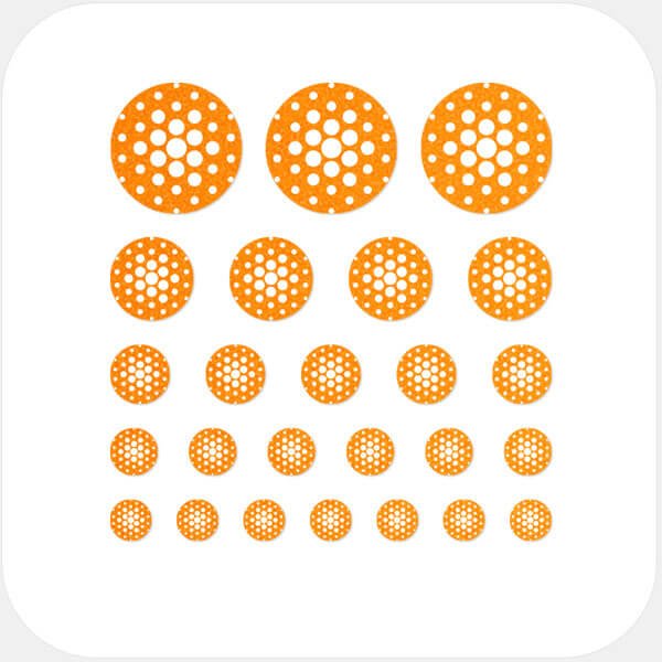 reusable webcam privacy sticker sheet with 25 pieces for laptops tablets and smartphones – neon orange Dot Pattern 2 CamTag