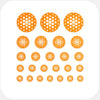 neon orange "dot pattern 2" reusable privacy sticker set CamTag