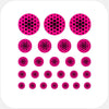 neon pink "dot pattern 2" reusable privacy sticker set CamTag