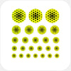 neon yellow "dot pattern 2" reusable privacy sticker set CamTag