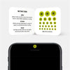 neon yellow "dot pattern 2" reusable privacy sticker CamTag on phone