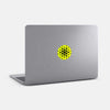 neon yellow "dot pattern 2" reusable macbook sticker tabtag on a laptop