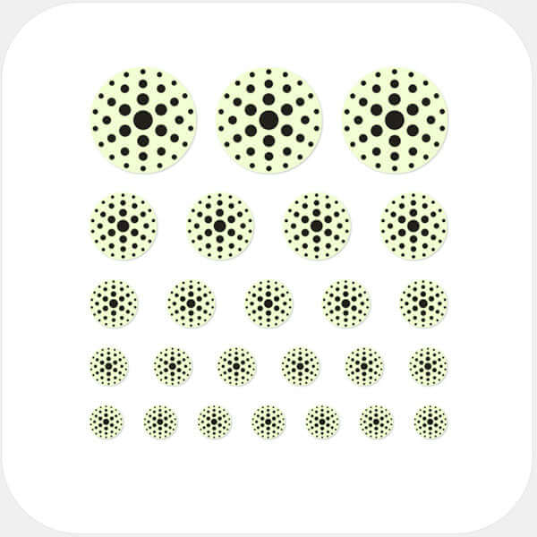 webcam privacy cover set with multiple sizes for phones laptops tablets and desktop computers – luminescent day Dot Pattern 3 CamTag