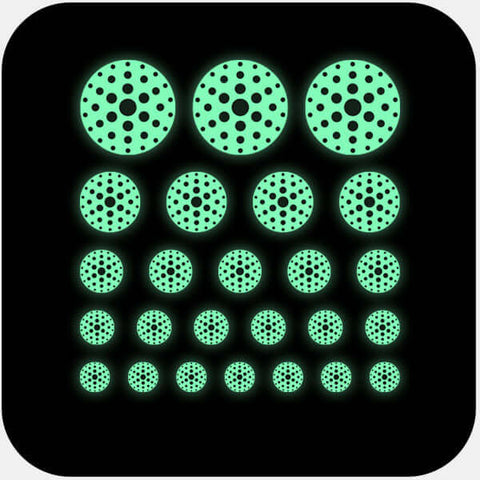 luminescent night "PatternDots3" reusable privacy sticker set CamTag